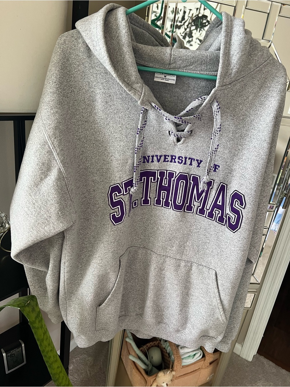 University of St. Thomas Gray Lace-Up Hoodie